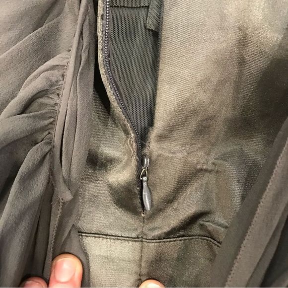 VIVIANNE TAM DRESS SILK GREY GRAY LAYERS FLOWY BABYDOLL SWEETHEART STRAPLESS - Picture 15 of 15